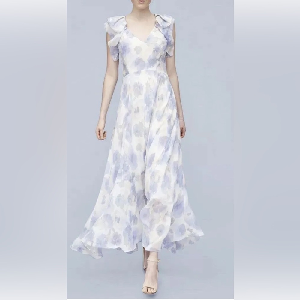 Rebecca Taylor Tiered Flowerpress Ruffle Maxi Dress 4
